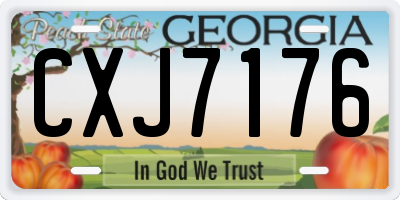 GA license plate CXJ7176