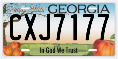 GA license plate CXJ7177