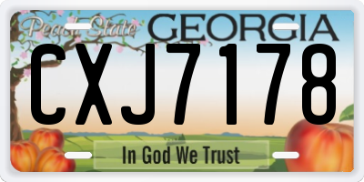 GA license plate CXJ7178