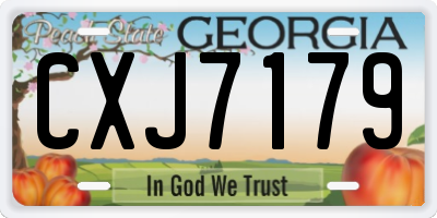 GA license plate CXJ7179