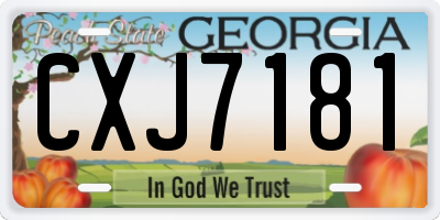 GA license plate CXJ7181