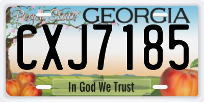 GA license plate CXJ7185