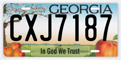 GA license plate CXJ7187