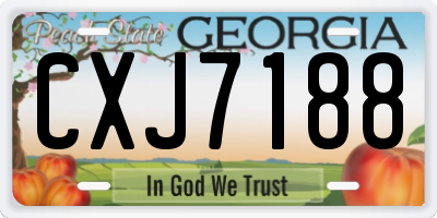 GA license plate CXJ7188