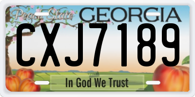 GA license plate CXJ7189