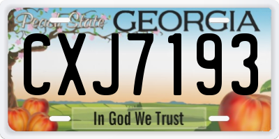 GA license plate CXJ7193