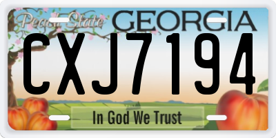 GA license plate CXJ7194
