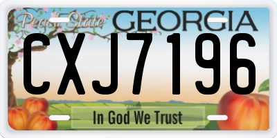 GA license plate CXJ7196