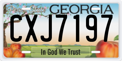 GA license plate CXJ7197