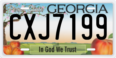 GA license plate CXJ7199