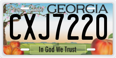 GA license plate CXJ7220