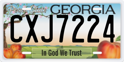 GA license plate CXJ7224