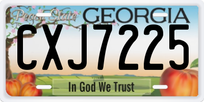 GA license plate CXJ7225