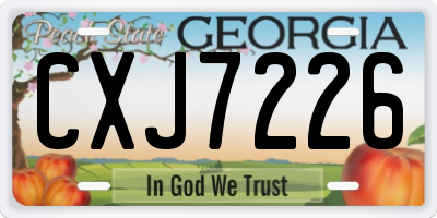 GA license plate CXJ7226