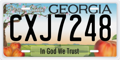 GA license plate CXJ7248