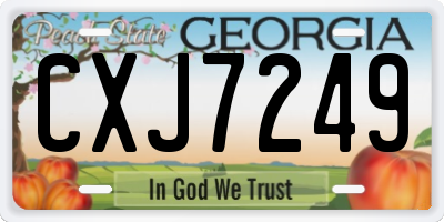 GA license plate CXJ7249
