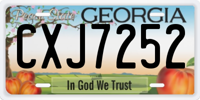 GA license plate CXJ7252