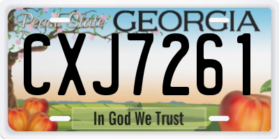 GA license plate CXJ7261