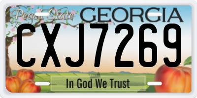 GA license plate CXJ7269