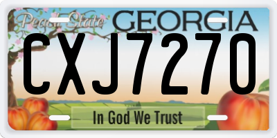 GA license plate CXJ7270