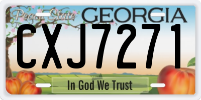 GA license plate CXJ7271