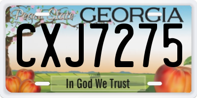 GA license plate CXJ7275