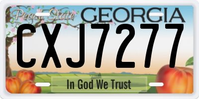 GA license plate CXJ7277