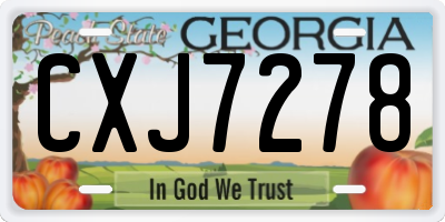 GA license plate CXJ7278