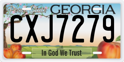 GA license plate CXJ7279