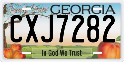 GA license plate CXJ7282