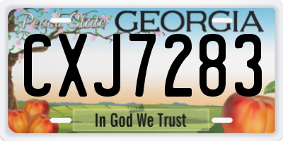 GA license plate CXJ7283