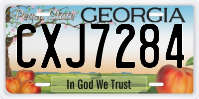 GA license plate CXJ7284