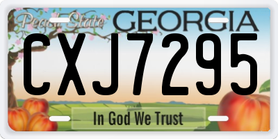 GA license plate CXJ7295