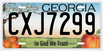 GA license plate CXJ7299