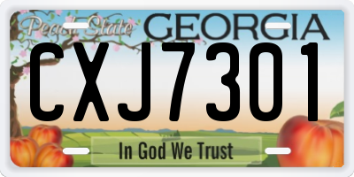 GA license plate CXJ7301