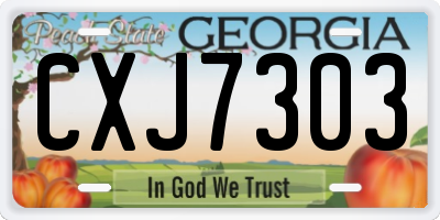 GA license plate CXJ7303