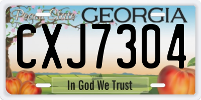 GA license plate CXJ7304