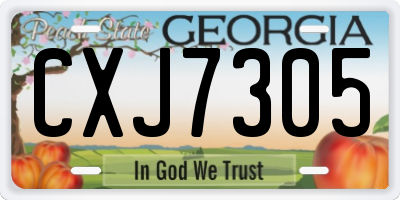 GA license plate CXJ7305