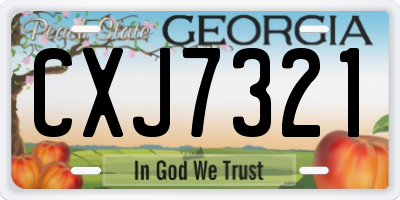 GA license plate CXJ7321