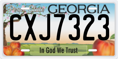 GA license plate CXJ7323