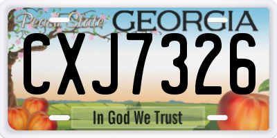 GA license plate CXJ7326