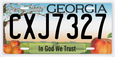 GA license plate CXJ7327