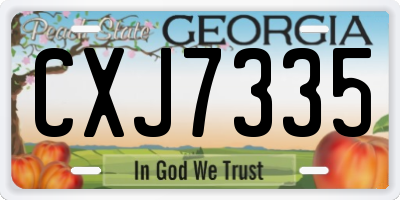 GA license plate CXJ7335