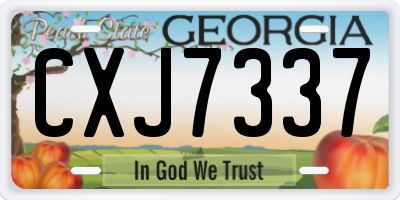 GA license plate CXJ7337