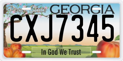 GA license plate CXJ7345