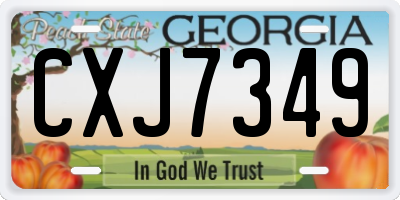 GA license plate CXJ7349