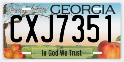 GA license plate CXJ7351