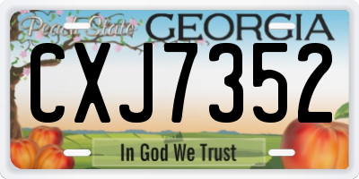 GA license plate CXJ7352
