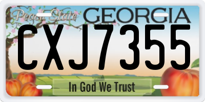 GA license plate CXJ7355