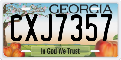 GA license plate CXJ7357